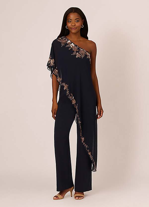 Adrianna Papell One Shoulder Overlay Jumpsuit | Grattan