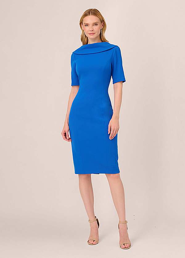 Adrianna Papell Roll Neck Sheath Dress with V Back Grattan