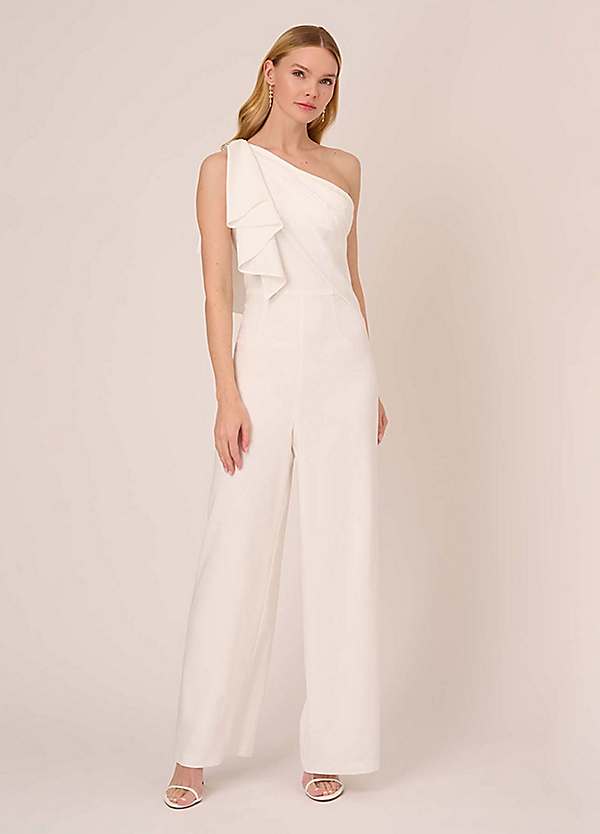 Adrianna Papell Satin Crepe Draped Jumpsuit