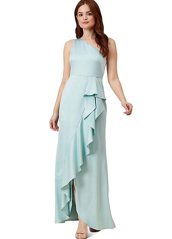 Adrianna Papell Satin Crepe One Shoulder Gown