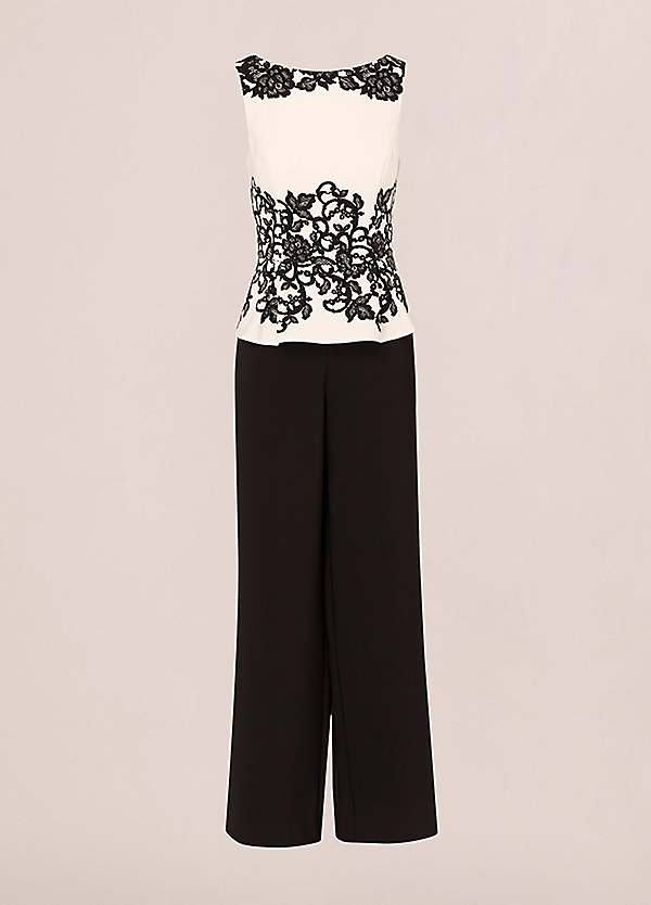 Adrianna Papell Scroll Lace Jumpsuit Grattan