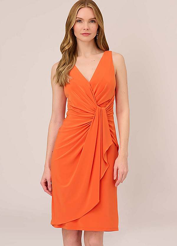 Adrianna Papell Short Jersey Draped Dress Grattan