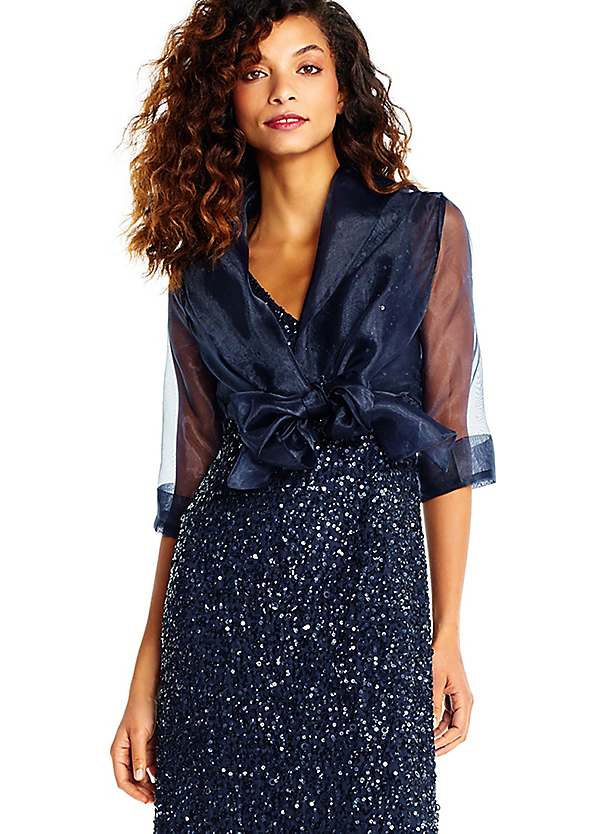 Adrianna Papell Short Sleeve Organza Wrap Grattan