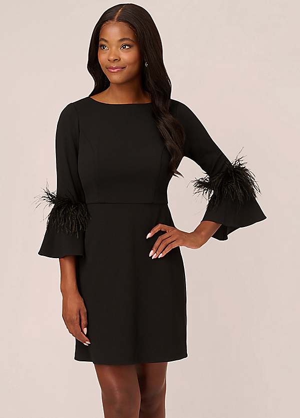 Adrianna Papell Stretch Crepe Feather Dress | Grattan