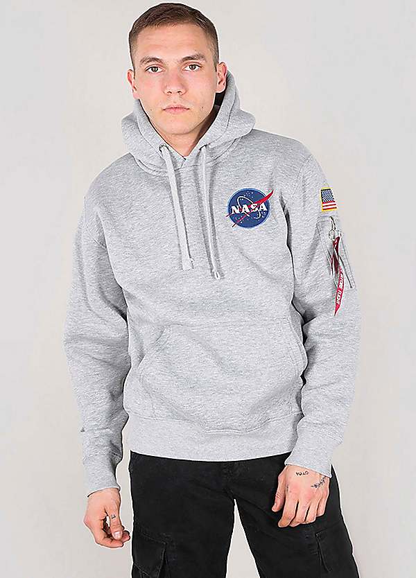 Alpha Industries Space Shuttle graphic-print cotton blend hoodie
