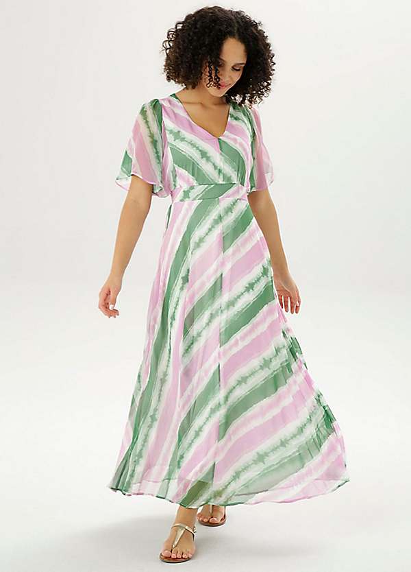 Striped chiffon cheap dress