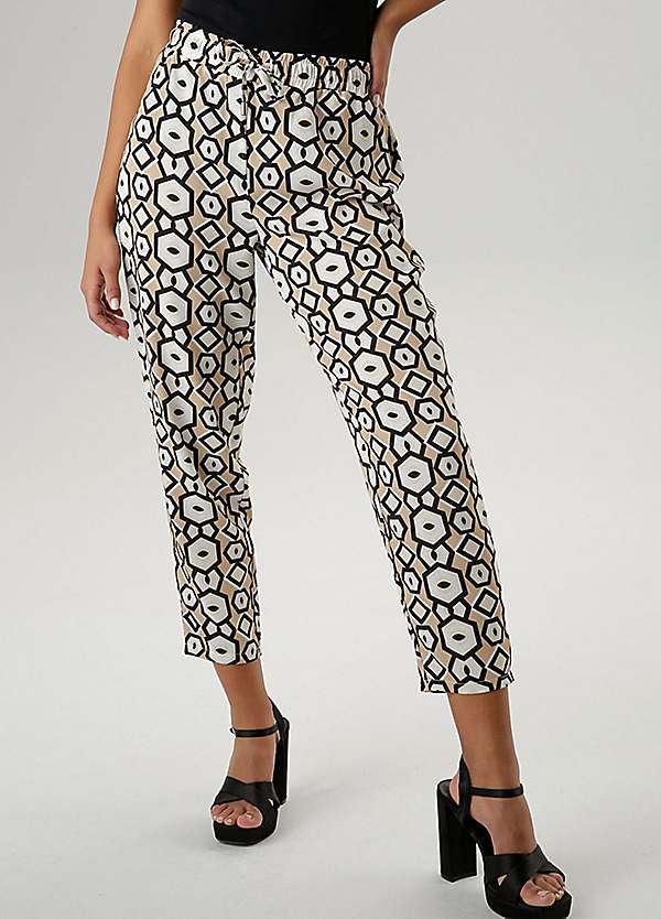 Patterned cropped hot sale trousers