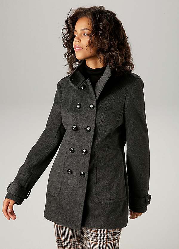 ジャケット・アウター 00s- FRAPBOIS inside out lining pea coat Aniston Pea Coat | Grattan