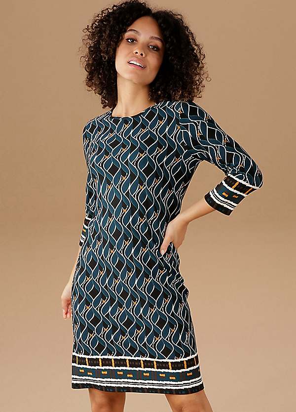 Aniston Retro Print Jersey Dress | Grattan