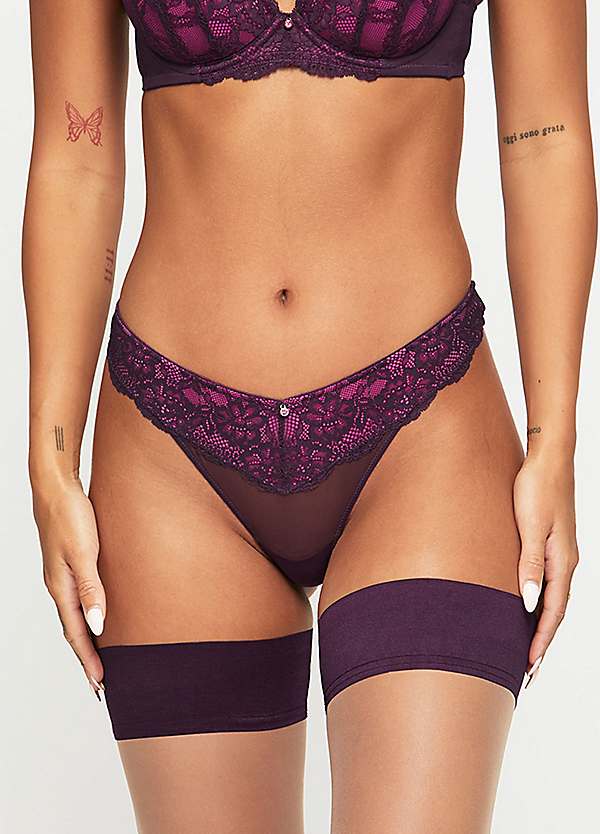 Ann Summers Sexy Lace Planet Thong Purple/Pink