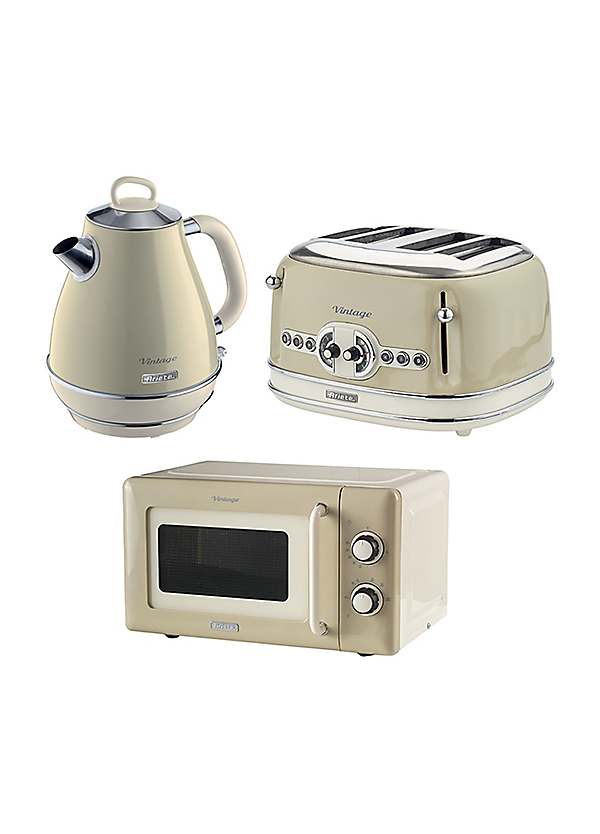 Ariete Vintage Microwave, Jug Kettle 4-Slice Toaster Bundle