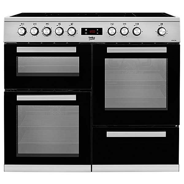 Beko 100 cm Double Oven Electric Range Cooker KDVC100X Stainless Steel Grattan