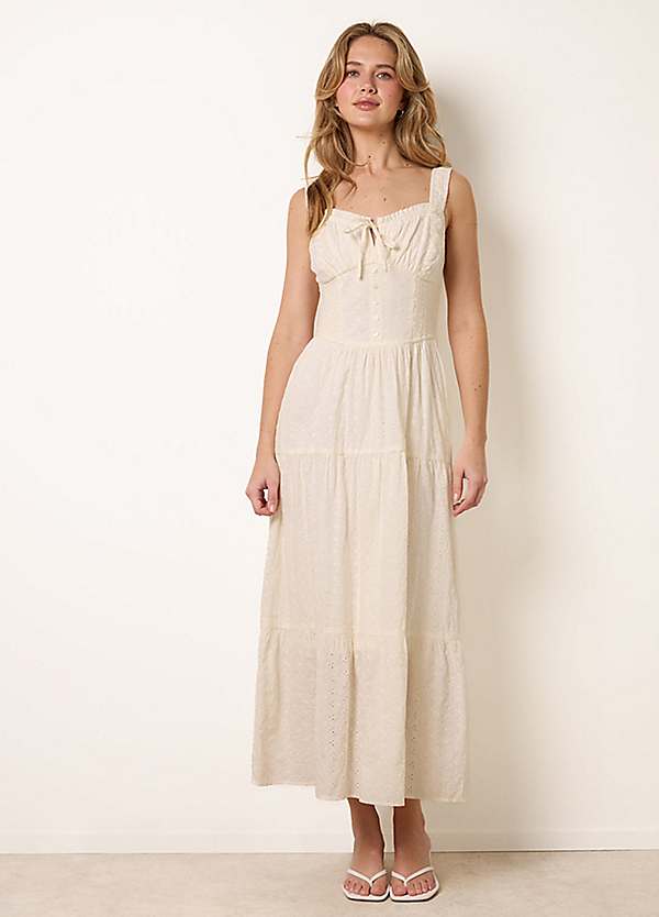 shirred corset button down dress Linen Corset Button-Down Dress