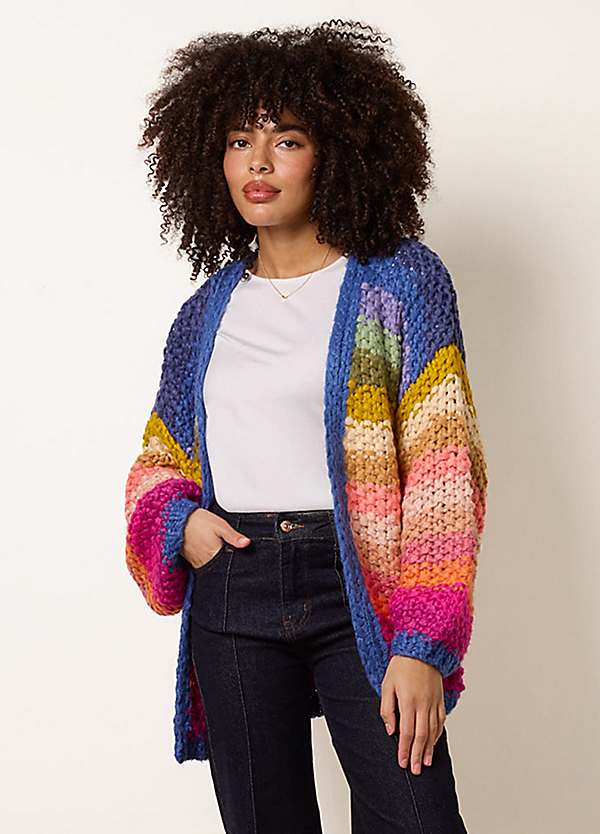 Blue Vanilla Colourful Striped Cardigan | Grattan