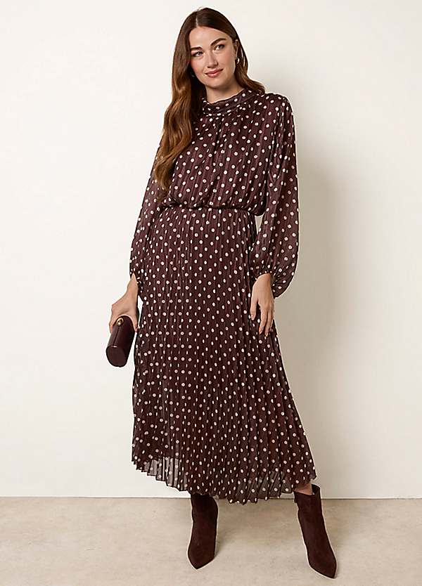 blue vanilla polka dot dress The Navy V Neck Polka Dot Lace Ruched Maxi Dress - Women's Navy Polka Dot  Cap Sleeve Dress - Navy - Dresses main image 0