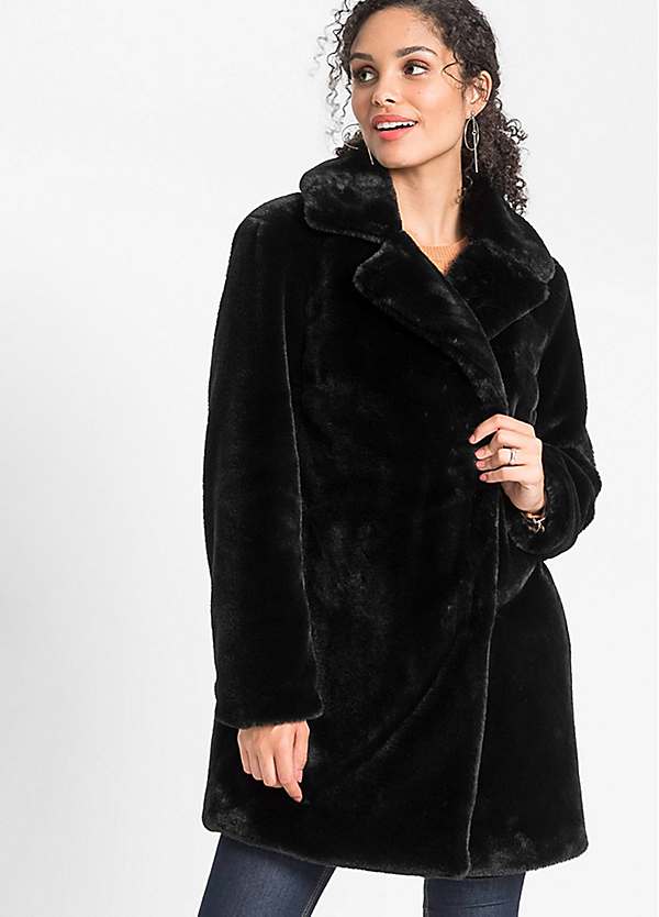 Faux fur 2025 lapel coat