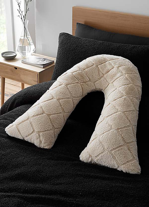 Catherine Lansfield Cosy Diamond V-Shaped Cushion Grattan