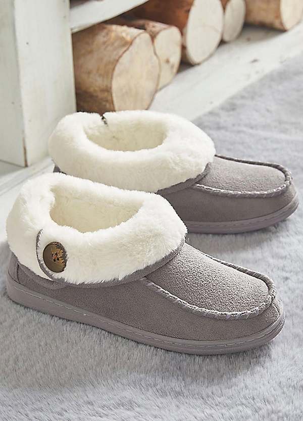 Cotton Traders Moccasin Bootie Slippers Grattan