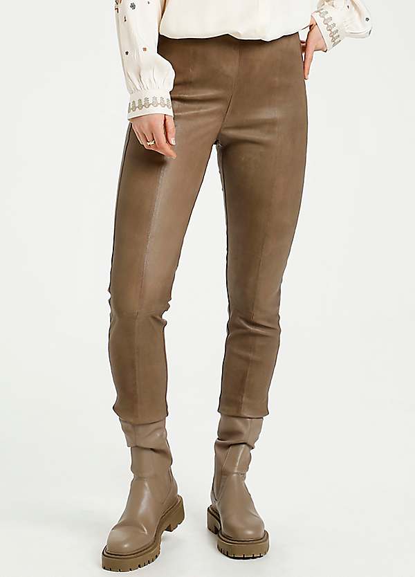 Cream Skinny Leggings 'Laja' in Light Brown