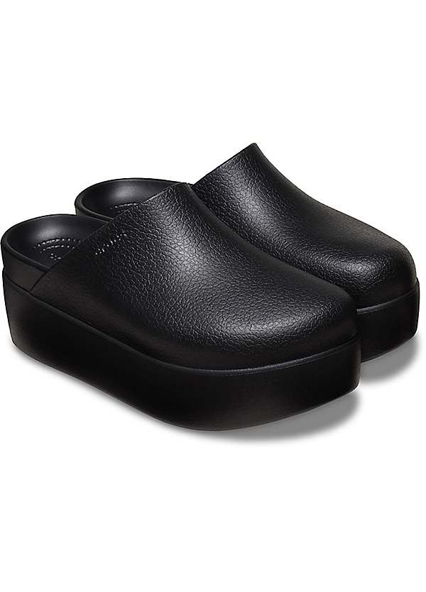 Crocs Dylan Platform Black Clogs | Grattan