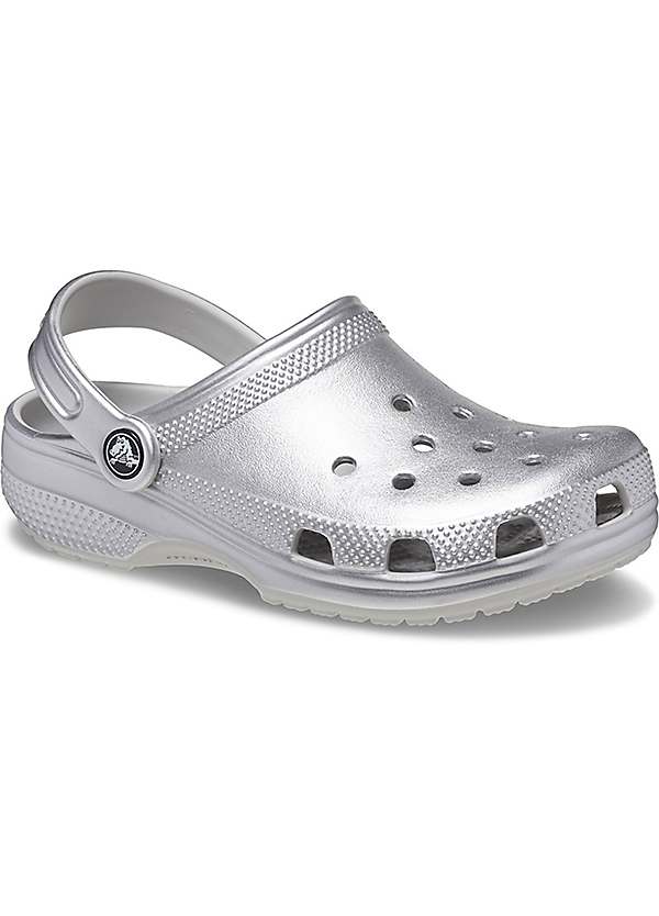 Metallic 2025 silver crocs