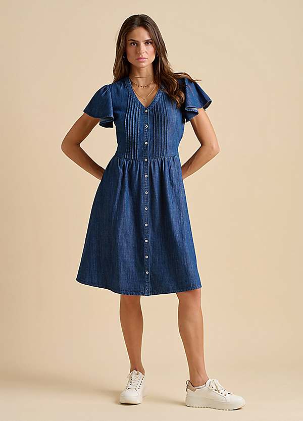 Denim-Look Knee Length Dress by Brakeburn | Grattan