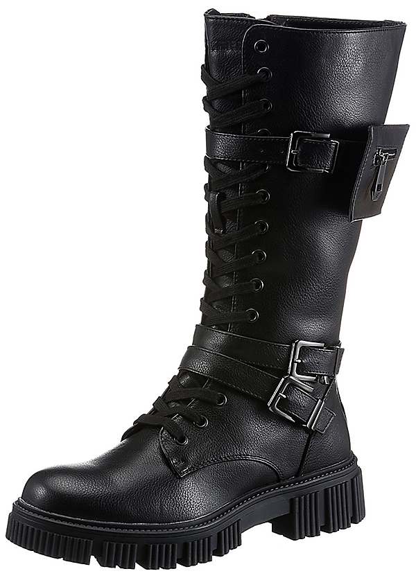 Dockers by Gerli Lace Up Biker Boots Grattan