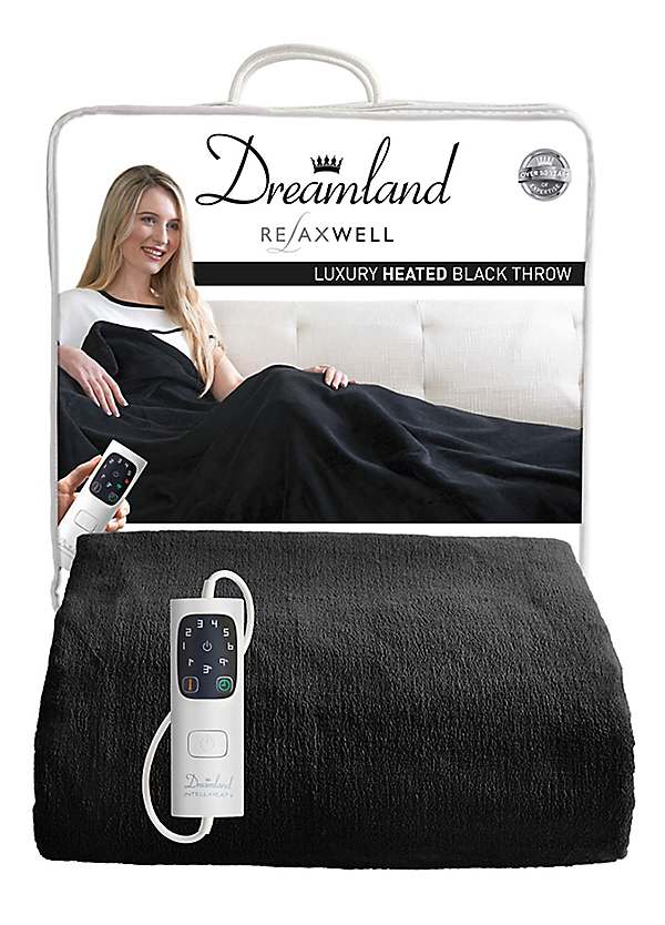 Dreamland Luxury Heated Throw - Black | Grattan