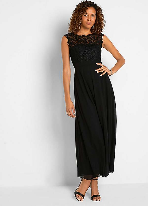 Elegant Evening Lace Yoke Dress by bonprix | Grattan