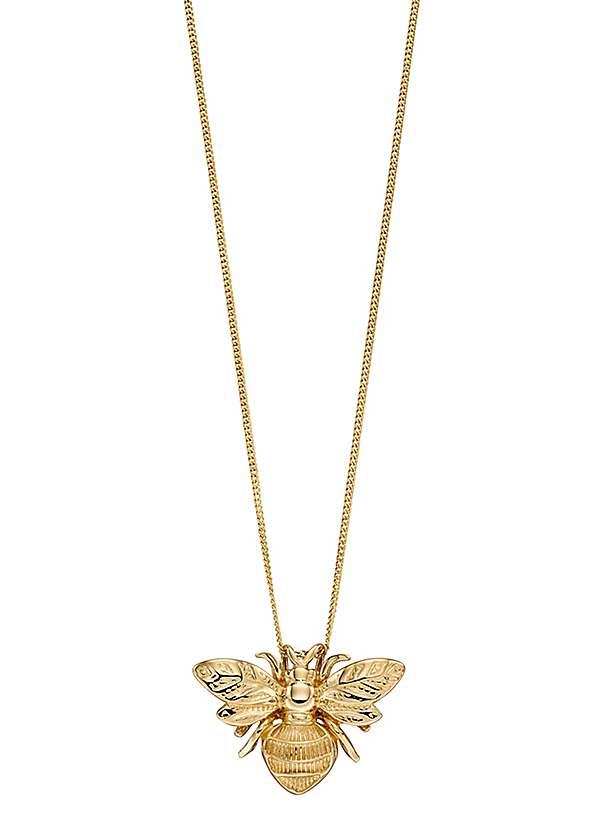 Solid gold online bee necklace