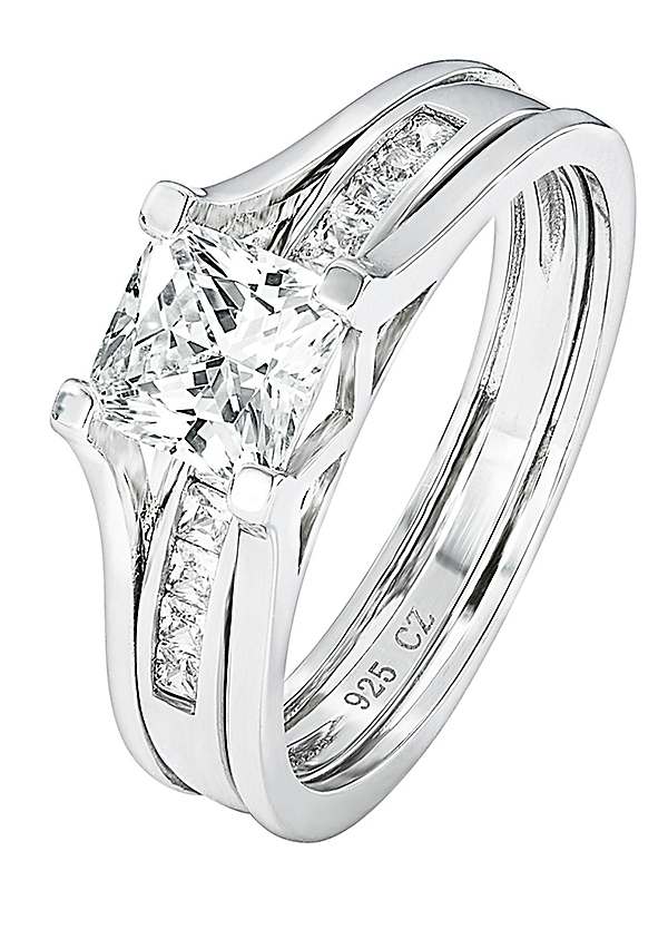 Sterling silver clearance cz bridal sets