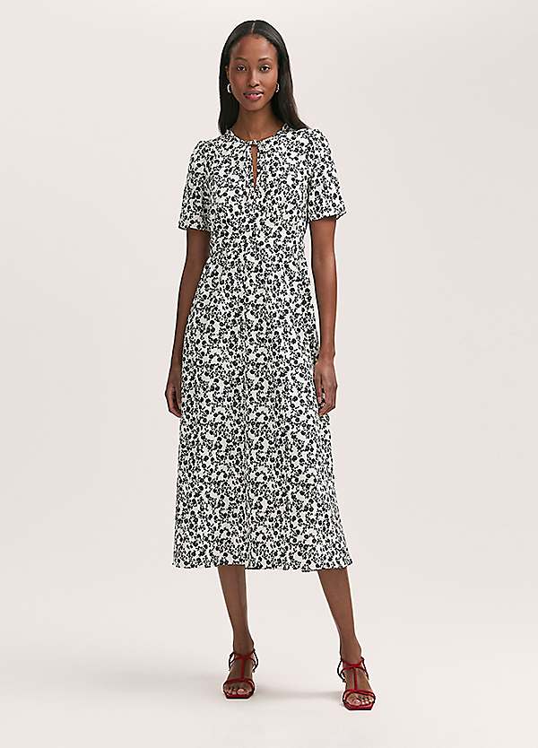 Finery Mairead Floral Crepe Midi Tea Dress Grattan