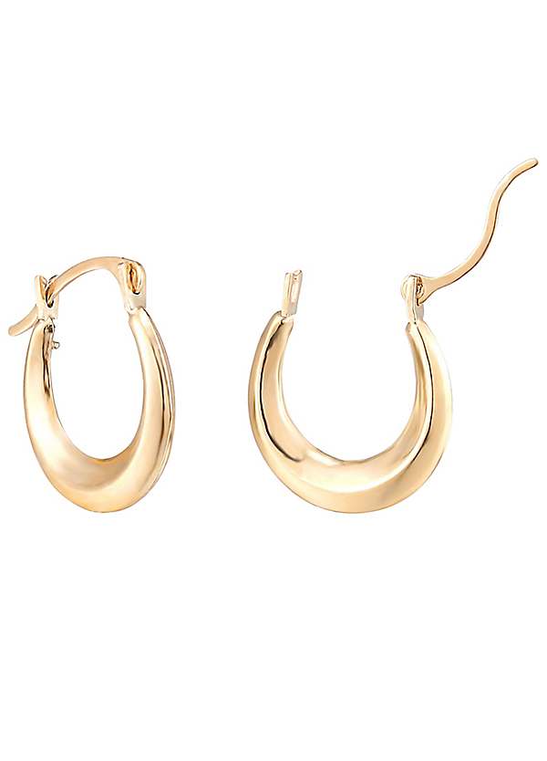 Gold Filled Plain Creole Hoop Earrings