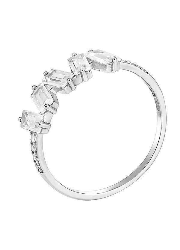 Sterling silver baguette hot sale cz ring