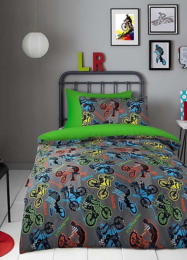 Gaveno Cavailia Kids BMX Stunts Single Duvet Cover Set Grattan