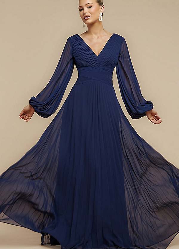 Goddiva Balloon Sleeve Chiffon Maxi Dress | Grattan