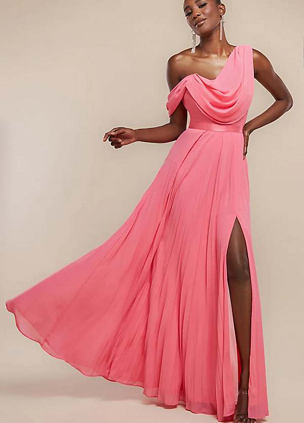 strapless open back dress Eden One Shoulder Beaded Chiffon dress
