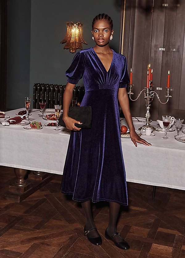 fit and flare velvet dress Vault Velvet Oversized Bow Upper Fit-to-Flare Gown – kalisa main image 1