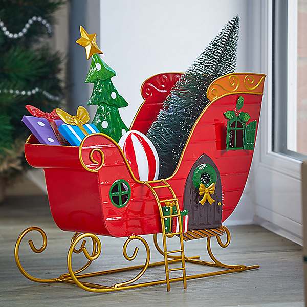 metal sleigh christmas decoration