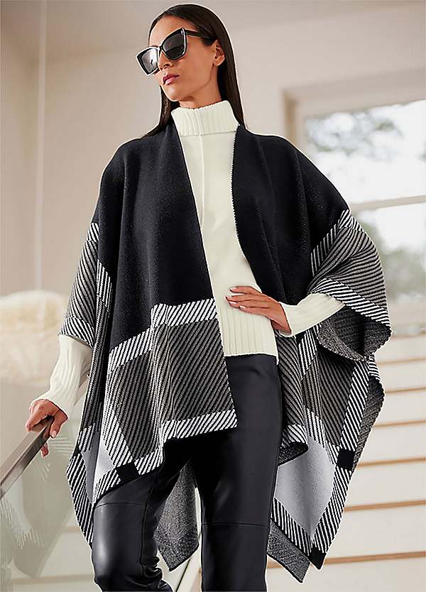 Smooth Knit Poncho by bonprix