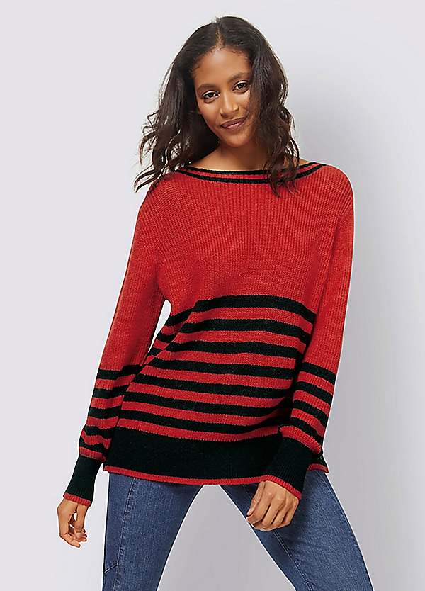 Striped sale arm sweater