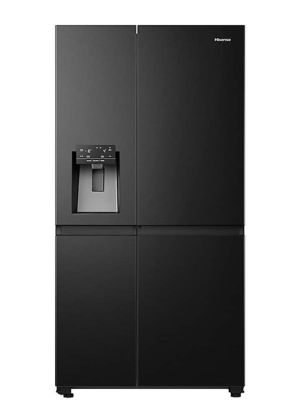 Hisense RS818N4TFE Non-Plumbed American Fridge Freezer - Black