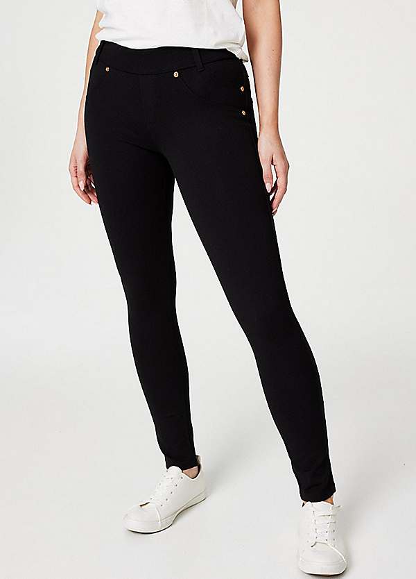 Izabel London Black High Waist Ankle Length Jeggings