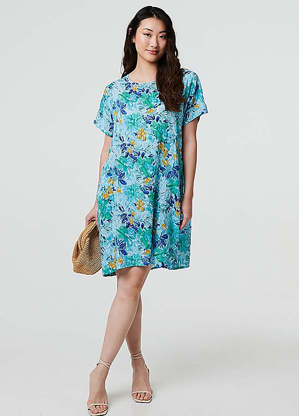 Izabel London Floral Short Sleeve Knee Length Shift Dress | Grattan
