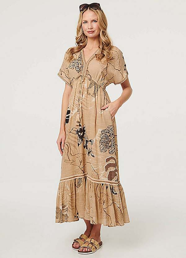 short sleeve empire waist maxi dress Green Ribbed Short Sleeve Empire Waist V-Neck Maxi Dress