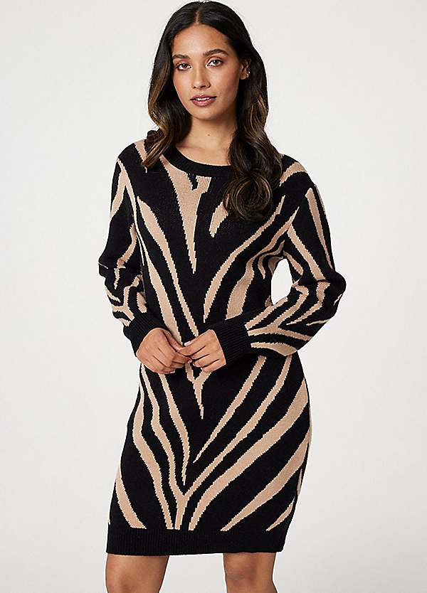sachin and babi light blue dress Mango Short Zebra Print Dress - Black
