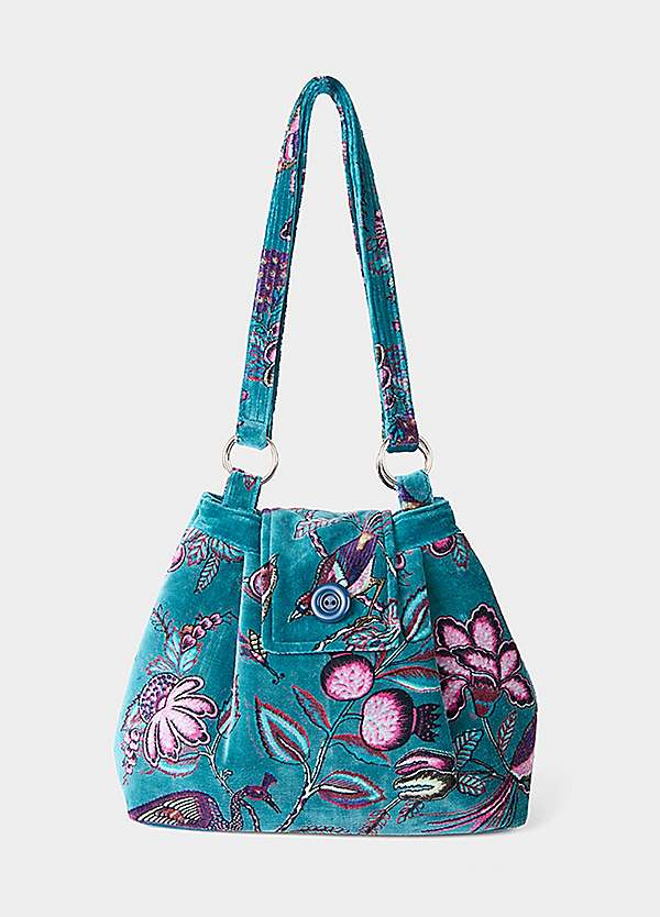 Joe Browns Button Clasp Velvet Bag | Grattan