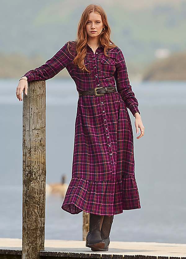 Joe Browns Button Down Check Midi Shirt Dress | Grattan