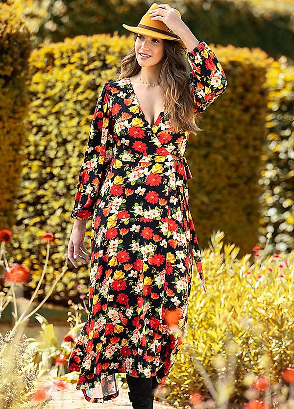 Jersey wrap outlet maxi dress