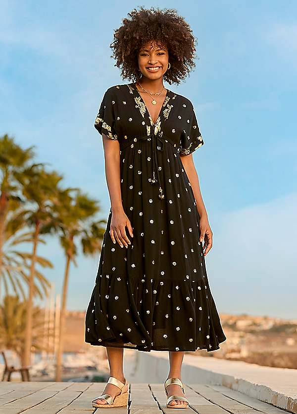 joe browns santorini dress Yellow Santorini Silk Maxi Holiday Dress  Lindsey Brown